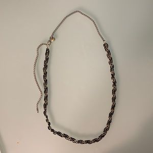 Excellent condition black silver braid costume necklace